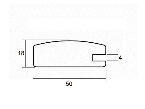 Рамочный профиль А-1801 паз 4мм 50х18х2800, малибу, Absolut